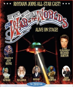 The poster for the 2010 tour of Jeff Wayne's War of the Worlds